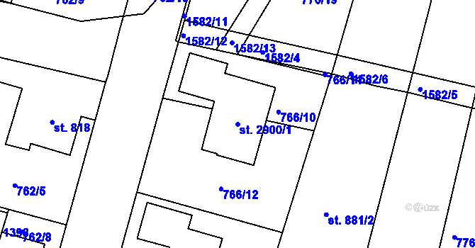 Parcela st. 2900/1 v KÚ Litovel, Katastrální mapa