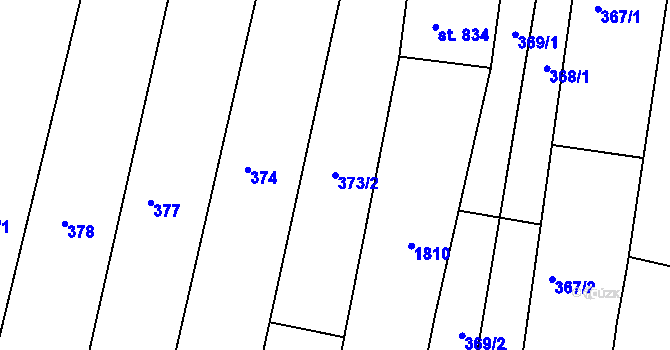 Parcela st. 373/2 v KÚ Litovel, Katastrální mapa