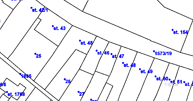 Parcela st. 46 v KÚ Litovel, Katastrální mapa
