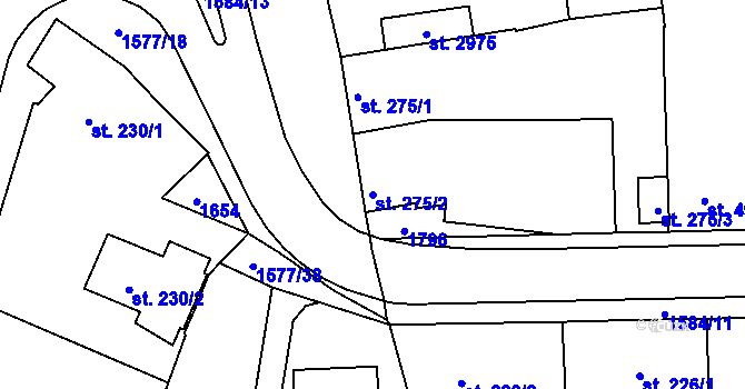 Parcela st. 275/2 v KÚ Litovel, Katastrální mapa