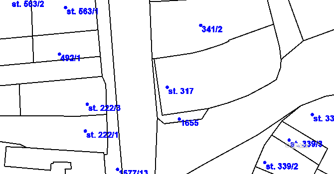 Parcela st. 317 v KÚ Litovel, Katastrální mapa