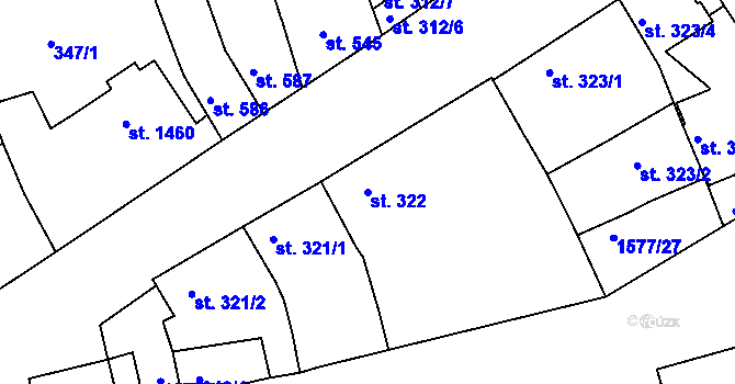 Parcela st. 322 v KÚ Litovel, Katastrální mapa