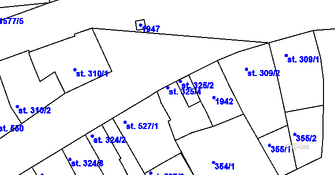 Parcela st. 325/4 v KÚ Litovel, Katastrální mapa