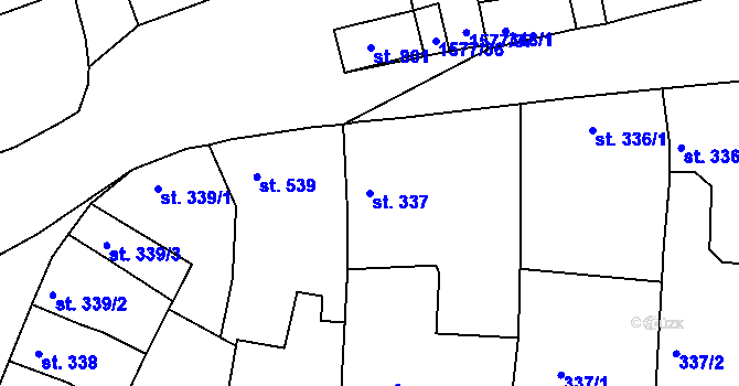 Parcela st. 337 v KÚ Litovel, Katastrální mapa