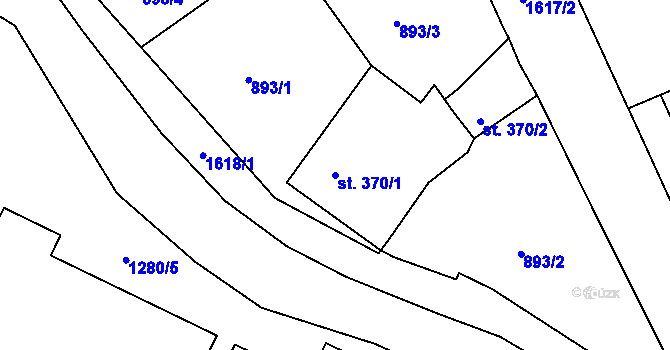 Parcela st. 370/1 v KÚ Litovel, Katastrální mapa