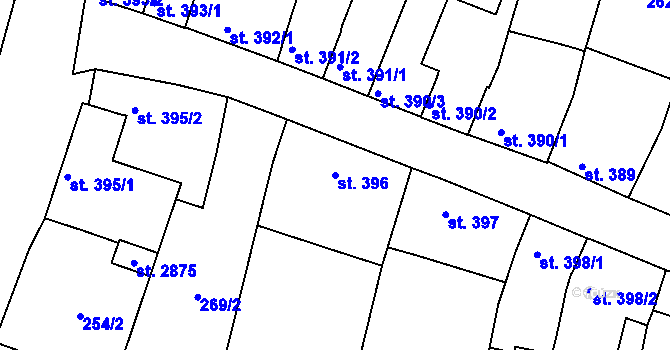 Parcela st. 396 v KÚ Litovel, Katastrální mapa