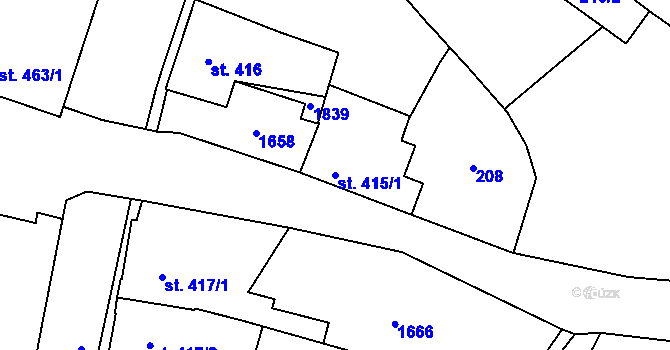 Parcela st. 415/1 v KÚ Litovel, Katastrální mapa