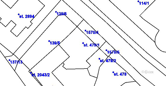 Parcela st. 479/1 v KÚ Litovel, Katastrální mapa