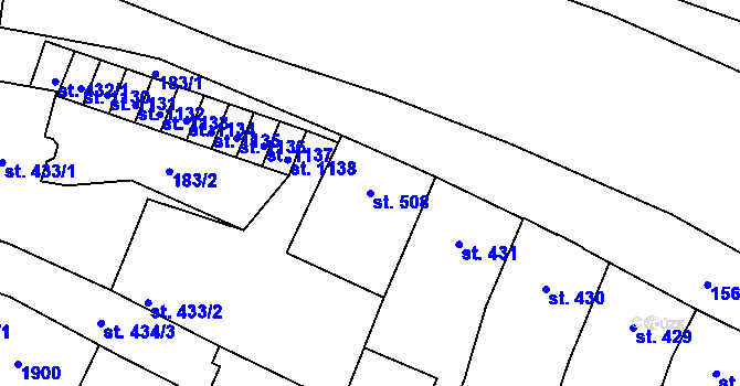 Parcela st. 508 v KÚ Litovel, Katastrální mapa