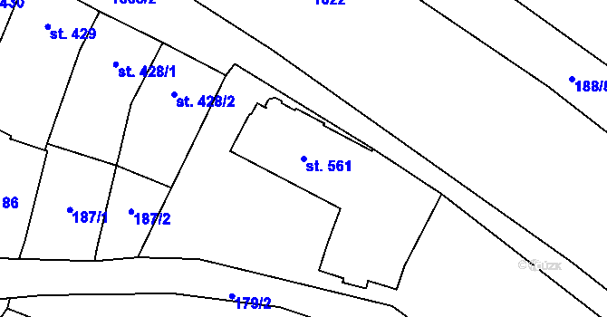 Parcela st. 561 v KÚ Litovel, Katastrální mapa