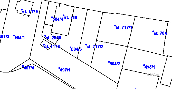 Parcela st. 717/2 v KÚ Litovel, Katastrální mapa