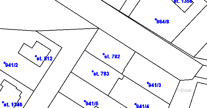 Parcela st. 782 v KÚ Litovel, Katastrální mapa