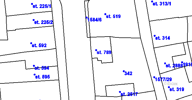 Parcela st. 789 v KÚ Litovel, Katastrální mapa