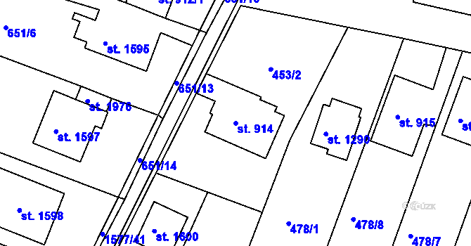 Parcela st. 914 v KÚ Litovel, Katastrální mapa