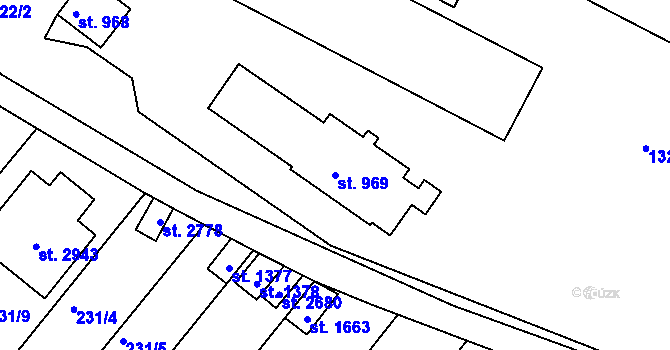 Parcela st. 969 v KÚ Litovel, Katastrální mapa