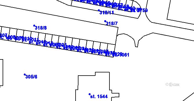 Parcela st. 1028 v KÚ Litovel, Katastrální mapa
