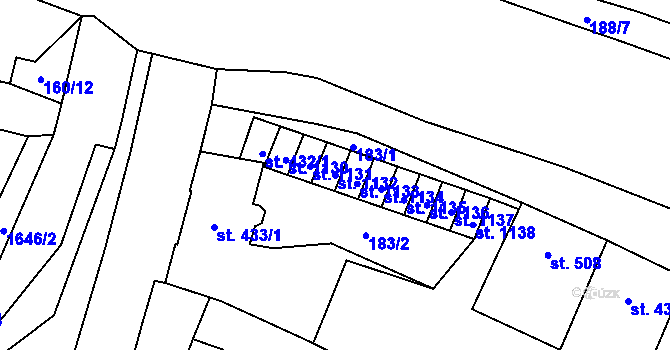 Parcela st. 1132 v KÚ Litovel, Katastrální mapa