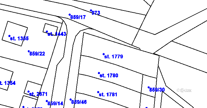 Parcela st. 1779 v KÚ Litovel, Katastrální mapa