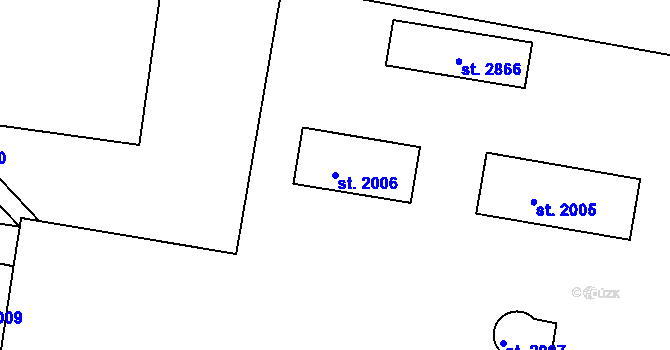 Parcela st. 2006 v KÚ Litovel, Katastrální mapa