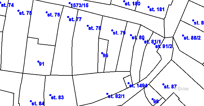 Parcela st. 96 v KÚ Litovel, Katastrální mapa