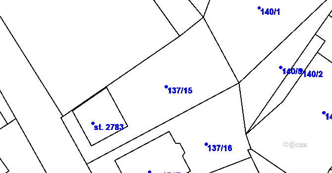 Parcela st. 137/15 v KÚ Litovel, Katastrální mapa
