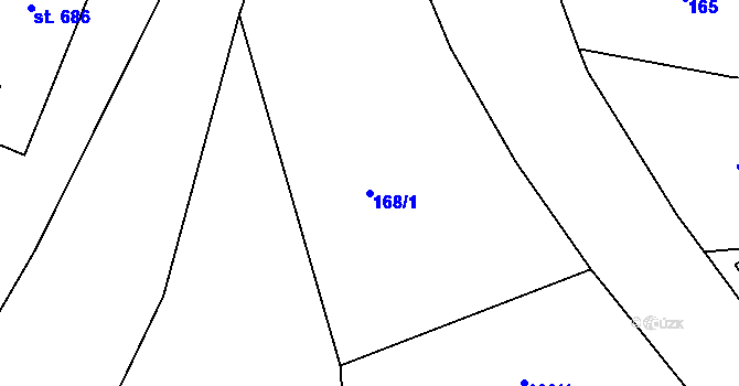 Parcela st. 168/1 v KÚ Litovel, Katastrální mapa