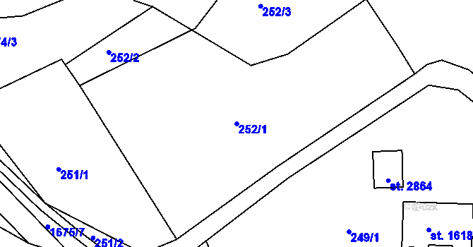 Parcela st. 252/1 v KÚ Litovel, Katastrální mapa