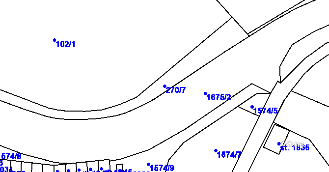 Parcela st. 270/7 v KÚ Litovel, Katastrální mapa