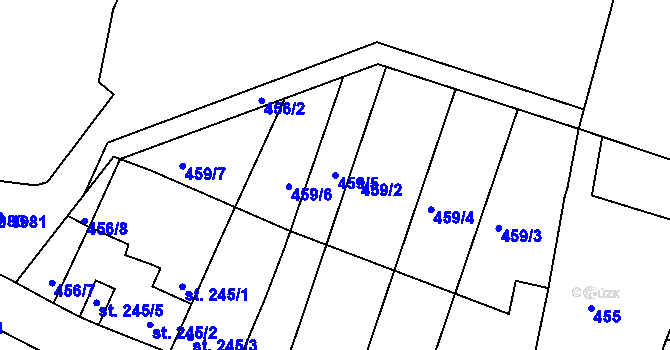 Parcela st. 459/5 v KÚ Litovel, Katastrální mapa