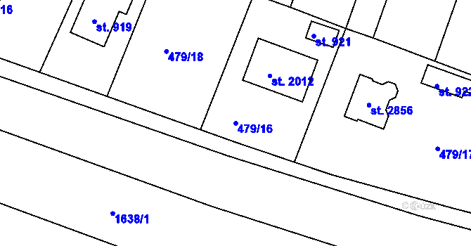 Parcela st. 479/16 v KÚ Litovel, Katastrální mapa