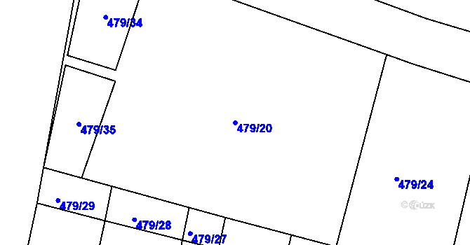 Parcela st. 479/20 v KÚ Litovel, Katastrální mapa