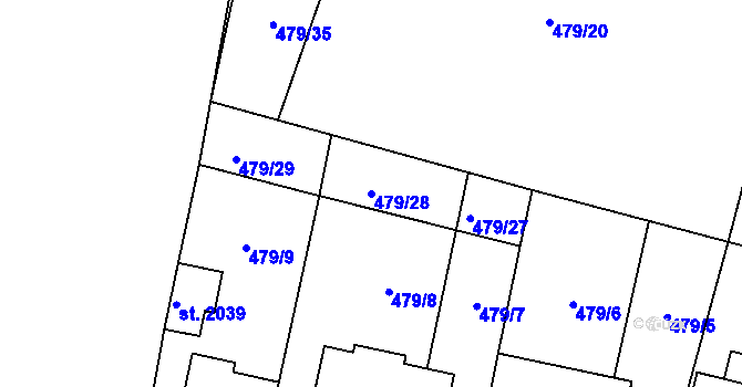 Parcela st. 479/28 v KÚ Litovel, Katastrální mapa