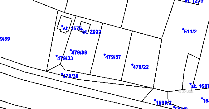 Parcela st. 479/37 v KÚ Litovel, Katastrální mapa