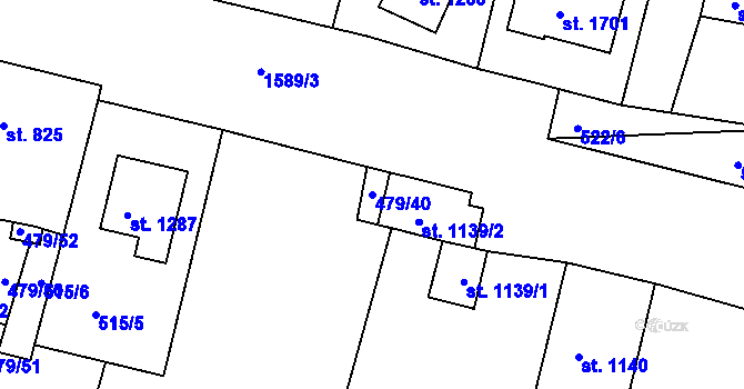 Parcela st. 479/40 v KÚ Litovel, Katastrální mapa