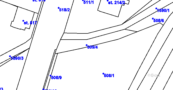 Parcela st. 509/4 v KÚ Litovel, Katastrální mapa