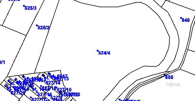 Parcela st. 524/4 v KÚ Litovel, Katastrální mapa