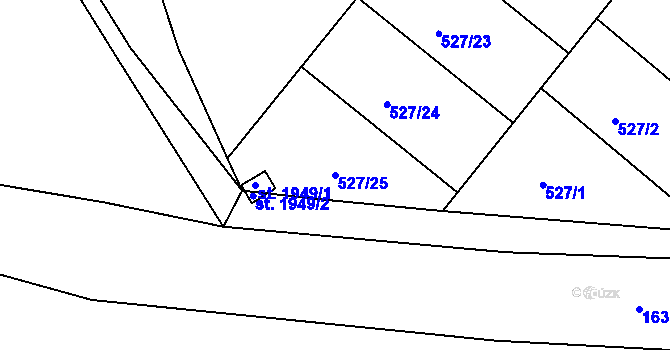 Parcela st. 527/25 v KÚ Litovel, Katastrální mapa