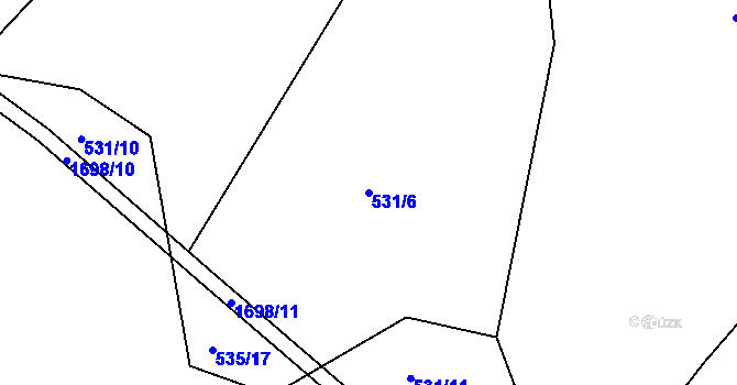 Parcela st. 531/6 v KÚ Litovel, Katastrální mapa