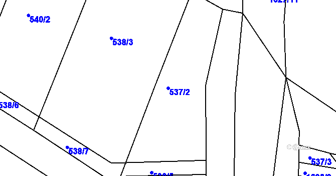 Parcela st. 537/2 v KÚ Litovel, Katastrální mapa