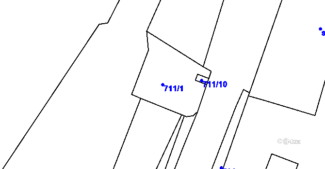 Parcela st. 711/1 v KÚ Litovel, Katastrální mapa