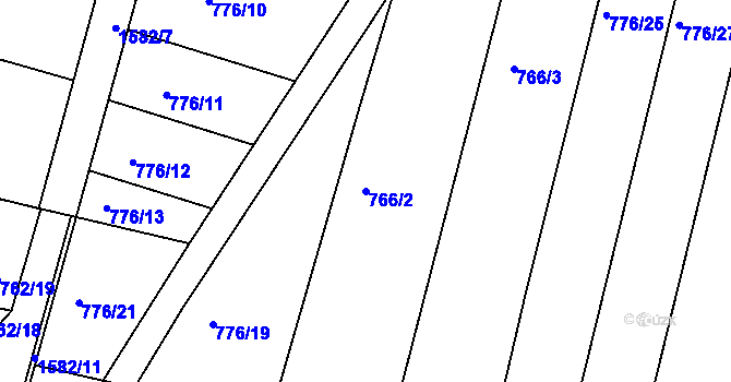 Parcela st. 766/2 v KÚ Litovel, Katastrální mapa