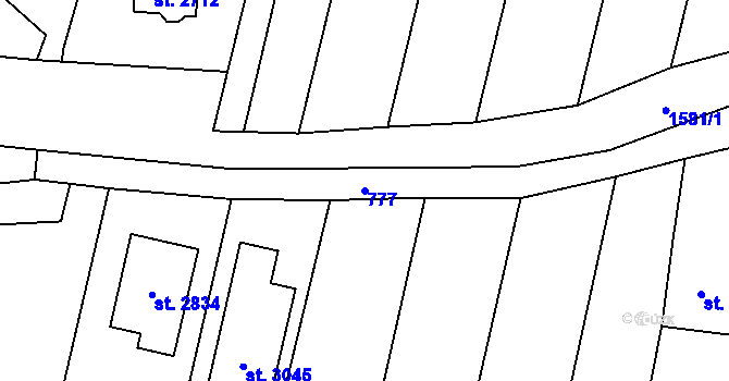 Parcela st. 777 v KÚ Litovel, Katastrální mapa