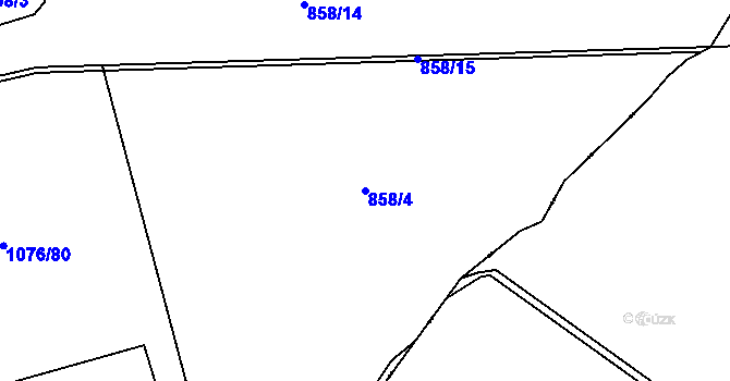 Parcela st. 858/4 v KÚ Litovel, Katastrální mapa