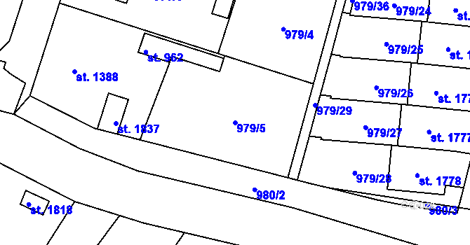 Parcela st. 979/5 v KÚ Litovel, Katastrální mapa