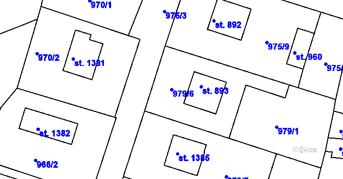 Parcela st. 979/6 v KÚ Litovel, Katastrální mapa