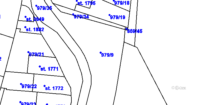 Parcela st. 979/9 v KÚ Litovel, Katastrální mapa