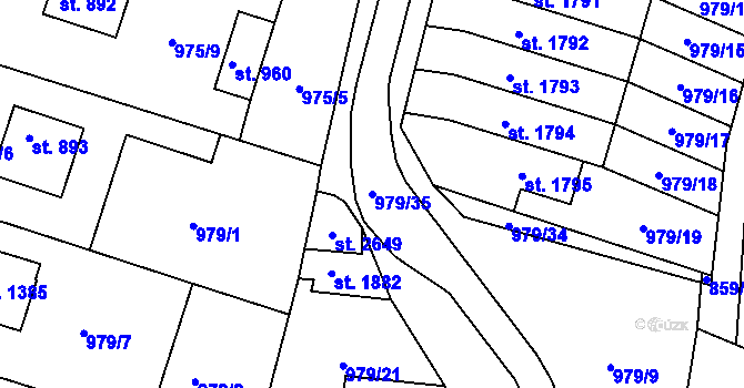 Parcela st. 979/35 v KÚ Litovel, Katastrální mapa