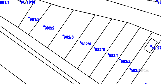 Parcela st. 982/4 v KÚ Litovel, Katastrální mapa