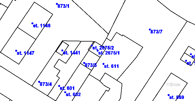 Parcela st. 2675/1 v KÚ Litovel, Katastrální mapa