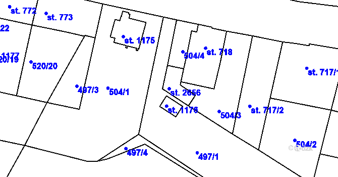 Parcela st. 2656 v KÚ Litovel, Katastrální mapa